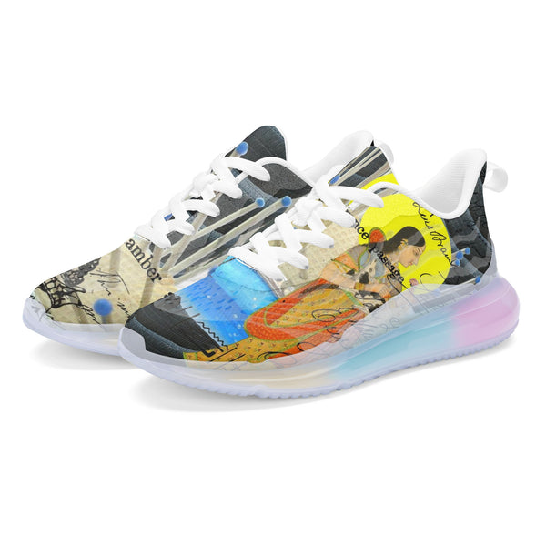 1, 2, 3 V Unisex Pastel Translucent Air Sole Running Shoes