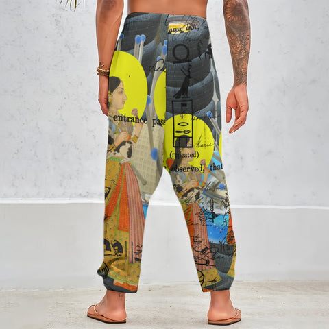 1, 2, 3 V Unisex Cotton All-Over Print Harem Pants