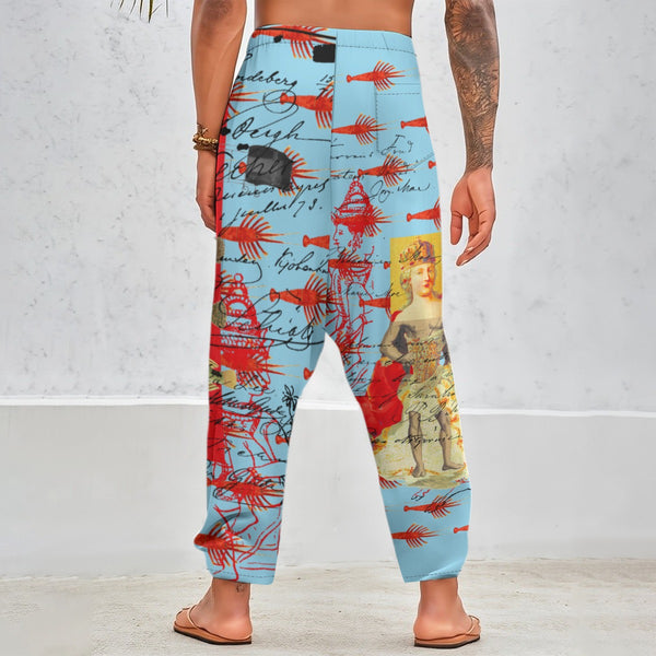 THE SHOWY PLANE HUNTER AND FISH IV Unisex Cotton All-Over Print Harem Pants
