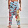 THE SHOWY PLANE HUNTER AND FISH IV Unisex Cotton All-Over Print Harem Pants