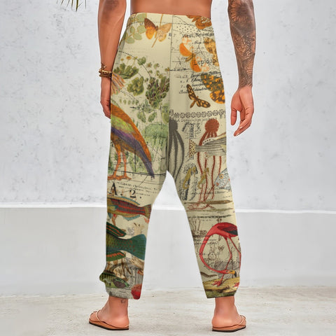 All Creation Remixed Collages Unisex Cotton All-Over Print Harem Pants