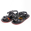 Black Unisex Hand-Made Riveted Leather Sandals