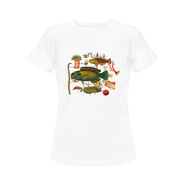 Fish 2 Women's Printed Cotton Tee Shirt