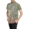 FLOWER PAINTING X MISC. ILLUSTRATIONS Men's All Over Print Short Sleeve Button Down Shirt