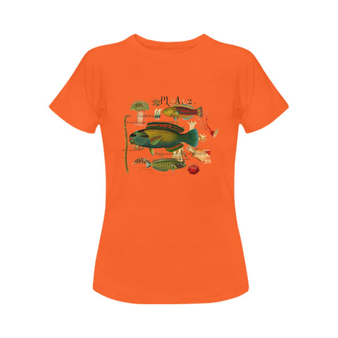 Fish 2 Women's Printed Cotton Tee Shirt