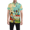 KITCHENWARES AND DANDELIONS Men's All Over Print Short Sleeve Button Down Shirt