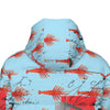 THE SHOWY PLANE HUNTER AND FISH IV All-Over Print Unisex Long Down Jacket