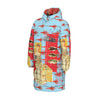 THE SHOWY PLANE HUNTER AND FISH IV All-Over Print Unisex Long Down Jacket