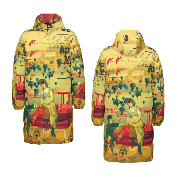 HERE, TAKE IT II All-Over Print Unisex Long Down Jacket