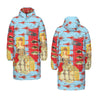 THE SHOWY PLANE HUNTER AND FISH IV All-Over Print Unisex Long Down Jacket