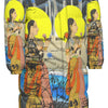 1, 2, 3 V All-Over Print Unisex Long Down Jacket