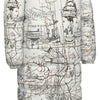 MAP AND SOME ILLUSTRATIONS All-Over Print Unisex Long Down Jacket