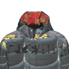 1, 2, 3 V All-Over Print Unisex Long Down Jacket