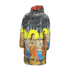 1, 2, 3 V All-Over Print Unisex Long Down Jacket