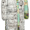 DANDELIONS X MAP AND SOME ILLUSTRATIONS All-Over Print Unisex Long Down Jacket