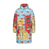 THE SHOWY PLANE HUNTER AND FISH IV All-Over Print Unisex Long Down Jacket