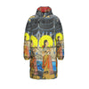 1, 2, 3 V All-Over Print Unisex Long Down Jacket