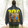 1, 2, 3 V All-Over Print Unisex Stand-up Collar Down Jacket