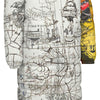 MAP AND SOME ILLUSTRATIONS X THE BORING HEADDRESS II II II ALT. FACE All-Over Print Unisex Long Down Jacket