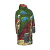 THE DISTORTED KING, THE DISTORTED COLORFUL PARROTS AND THEIR DISTORTED TREASURE OF SPARE TIRES II All-Over Print Unisex Long Down Jacket