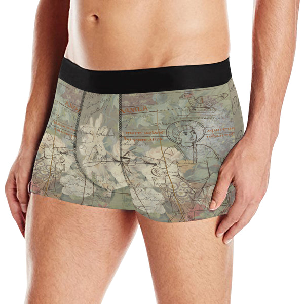FLOWER PAINTING X MISC. ILLUSTRATIONS Men's All Over Print Boxer Briefs