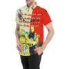 ACCORDING TO PLAN. Men's All Over Print Short Sleeve Button Down Shirt
