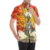THE SITAR PLAYER Men's All Over Print Short Sleeve Button Down Shirt