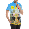 ROCKET GIRL II Men's All Over Print Short Sleeve Button Down Shirt
