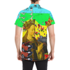 PRAYER Men's All Over Print Short Sleeve Button Down Shirt