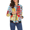 THE SHOWY PLANE HUNTER AND FISH IV All Over Print Bomber Jacket for Women