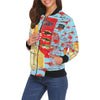 THE SHOWY PLANE HUNTER AND FISH IV All Over Print Bomber Jacket for Women