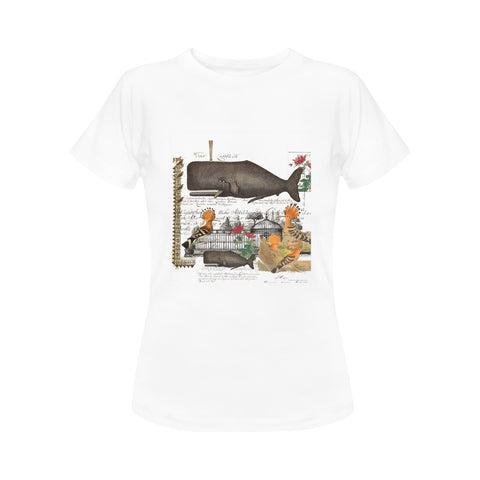 The Whale And The Hoopoe Women's Printed Cotton Tee Shirt