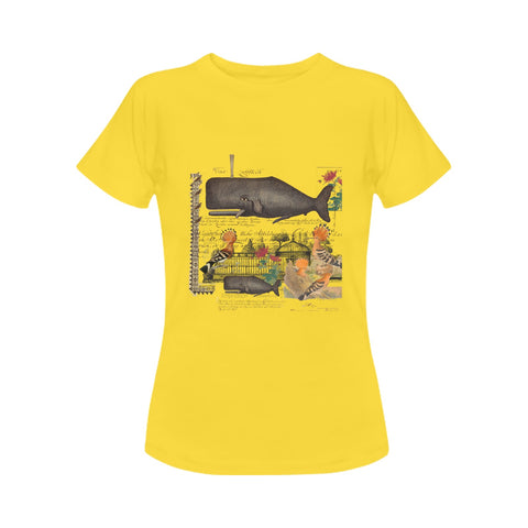 The Whale And The Hoopoe Women's Printed Cotton Tee Shirt