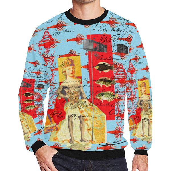 THE SHOWY PLANE HUNTER AND FISH IV Men's Oversized Fleece Sweatshirt