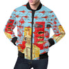 THE SHOWY PLANE HUNTER AND FISH IV All Over Print Bomber Jacket for Men