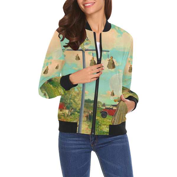 DANDELIONS All Over Print Bomber Jacket for Women