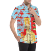 THE SHOWY PLANE HUNTER AND FISH IV Men's All Over Print Short Sleeve Button Down Shirt