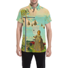 DANDELIONS Men's All Over Print Short Sleeve Button Down Shirt