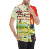ACCORDING TO PLAN. Men's All Over Print Short Sleeve Button Down Shirt