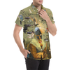AT THE HARBOUR Men's All Over Print Short Sleeve Button Down Shirt