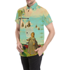 DANDELIONS Men's All Over Print Short Sleeve Button Down Shirt