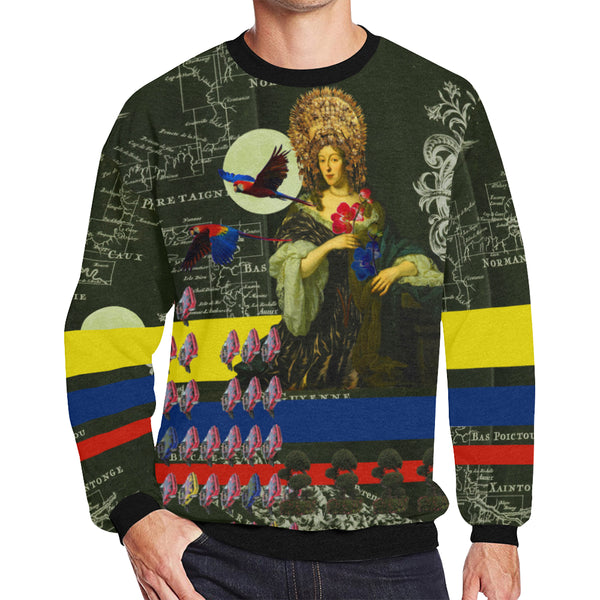 THE FLOWERS OF THE QUEEN Men's Oversized Fleece Sweatshirt