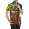 AND THIS, IS THE RAINBOW BRUSH CACTUS. II Men's All Over Print Short Sleeve Button Down Shirt