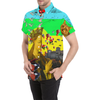 PRAYER Men's All Over Print Short Sleeve Button Down Shirt