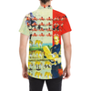ACCORDING TO PLAN. Men's All Over Print Short Sleeve Button Down Shirt
