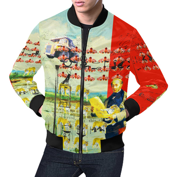 ACCORDING TO PLAN. All Over Print Bomber Jacket for Men