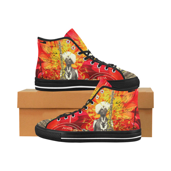 THE SITAR PLAYER Men's All Over Print Canvas Sneakers