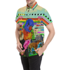 THE BIG PARROT Men's All Over Print Short Sleeve Button Down Shirt