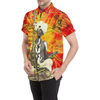 THE SITAR PLAYER Men's All Over Print Short Sleeve Button Down Shirt