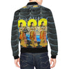 1, 2, 3 V All Over Print Bomber Jacket for Men